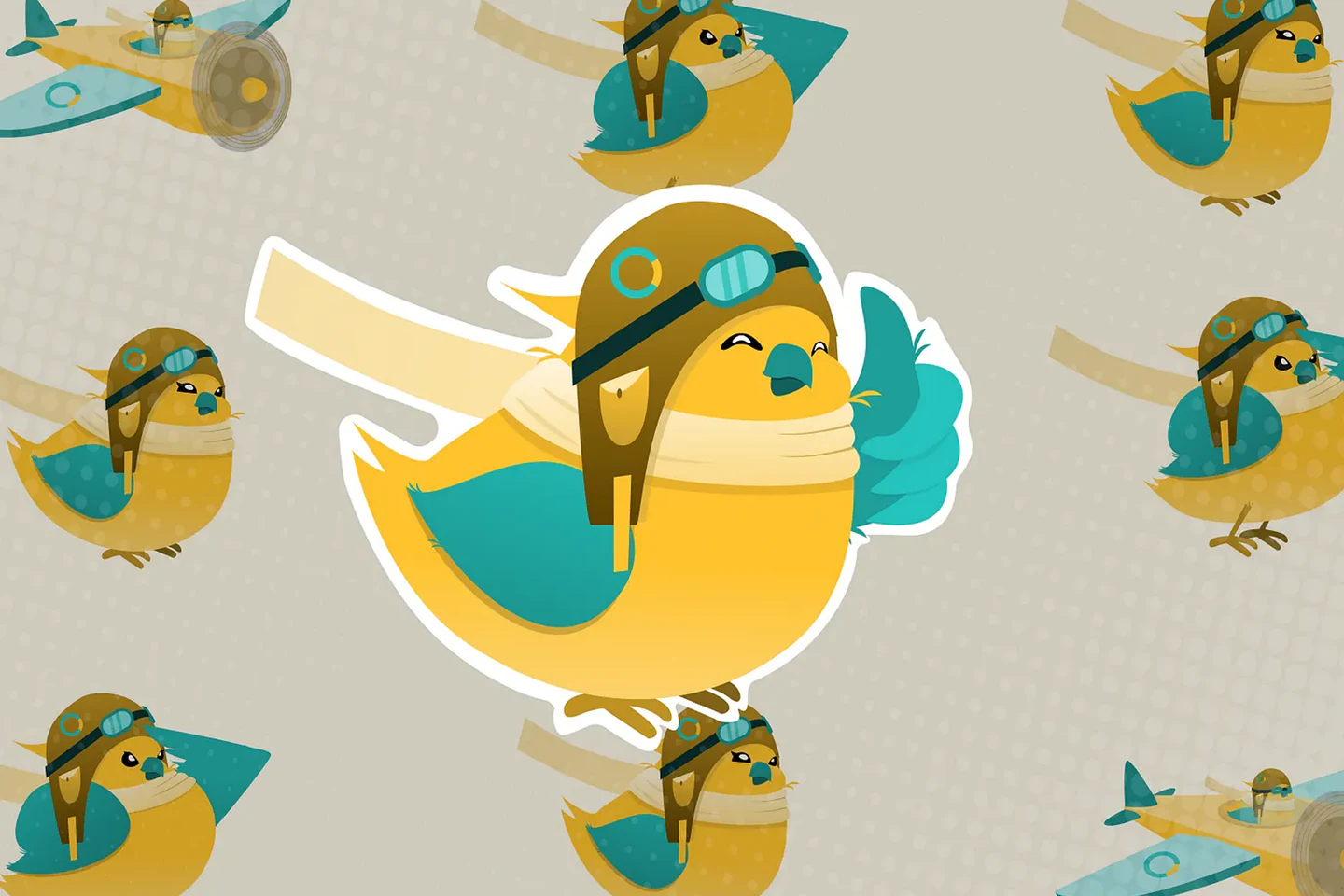 CoPilot AI birdie illustration pattern