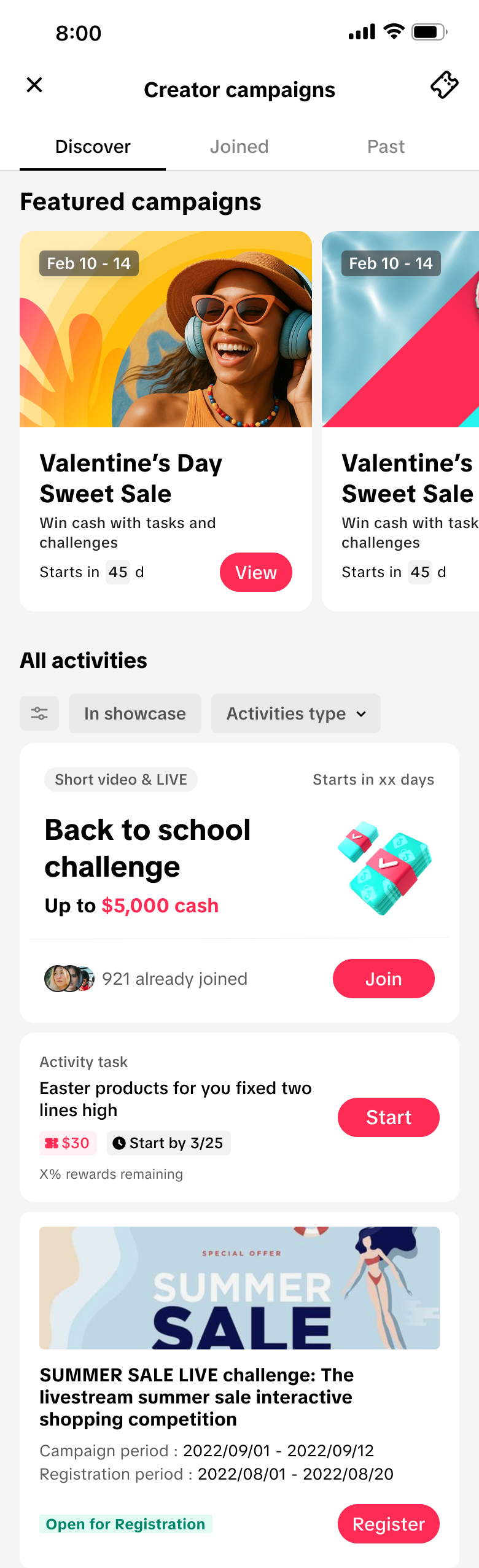 Campaign Center mobile interface